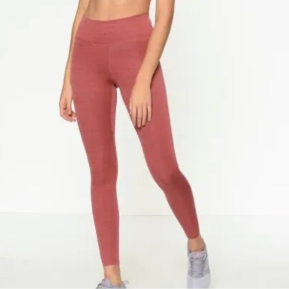 Nike Therma Fit One Mid Rise Leggings Tights 7/8 Length Pink Size Large Gym Yoga